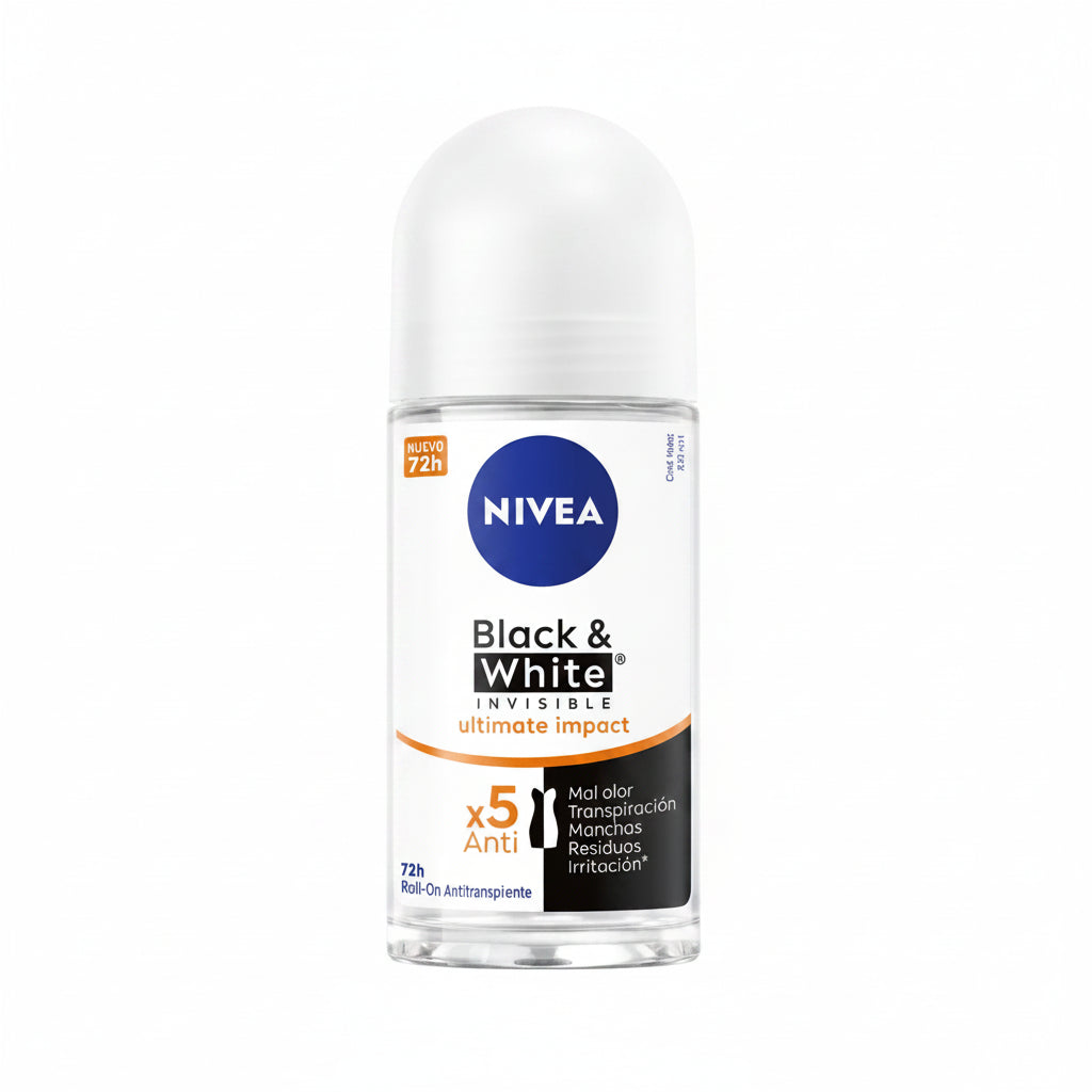 NIVEA ROLL ON BLACK E WHITE INVISIBLE ULTIMATE IMPACT X5 50 ML