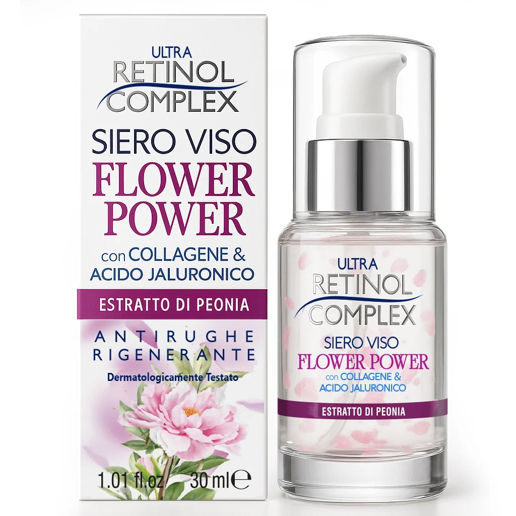RETINOL COMPLEX SIERO VISO FLOWER POWER CON COLLAGENE E ACIDO JALURONICO