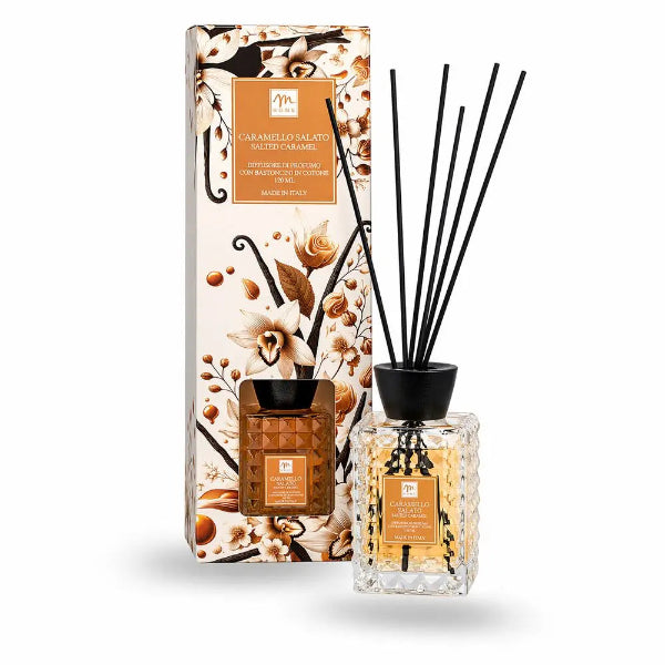 M HOME DIFFUSORE CON BASTONCINI DI COTONE CARAMELLO SALATO 120 ML