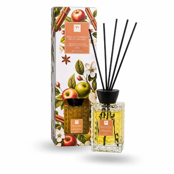 M HOME DISSUFORE CON BASTONCINI IN COTONE MELA E CANNELLA 120 ML