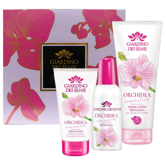 GIARDINO DEI SENSI COFANETTO REGALO ORCHIDEA PROFUMO, CREMA CORPO, CREMA MANI