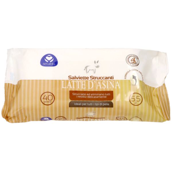 SETABLU SALVIETTE STRUCCANTI LATTE D'ASINA PH 5.5