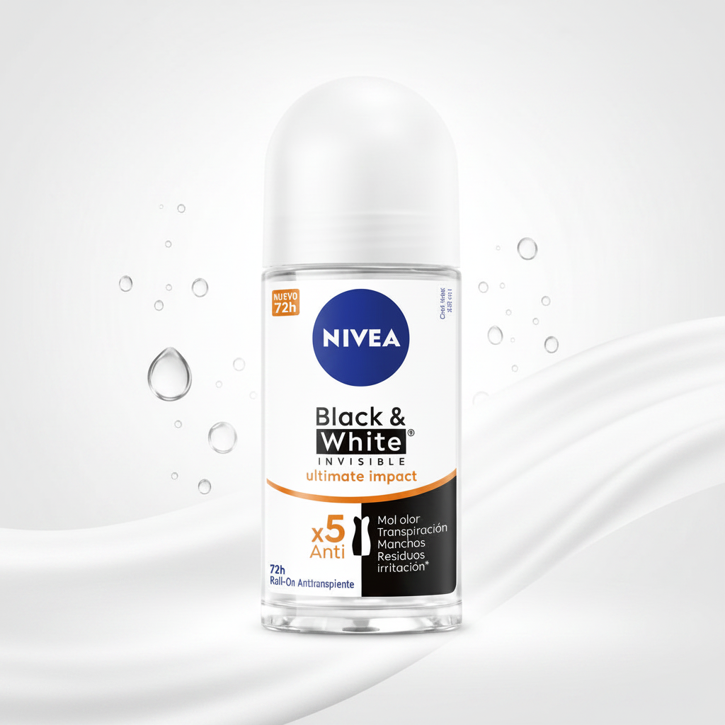 NIVEA ROLL ON BLACK E WHITE INVISIBLE ULTIMATE IMPACT X5 50 ML