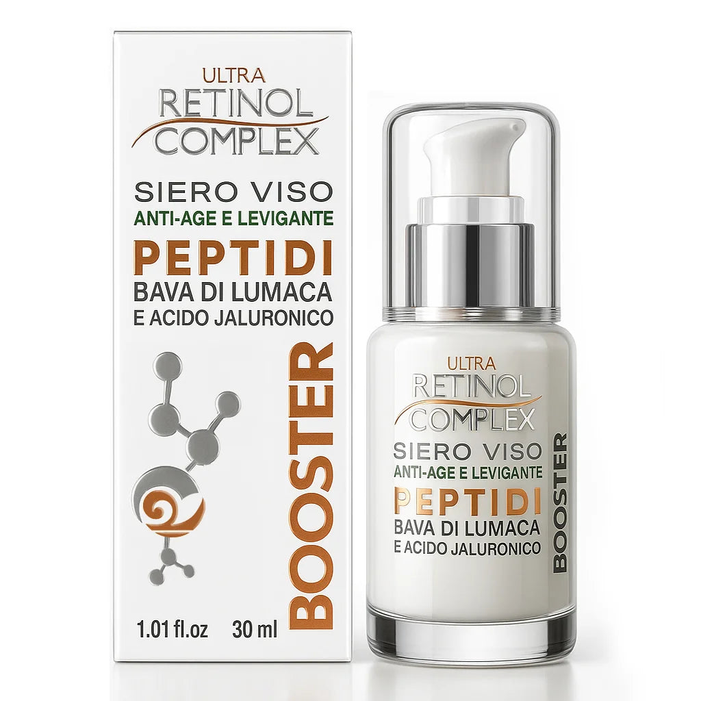 RETINOL COMPLEX SIERO VISO ANTI-AGE E LEVIGANTE PEPTIDI BAVA DI LUMACA E ACIDO JALURONICO
