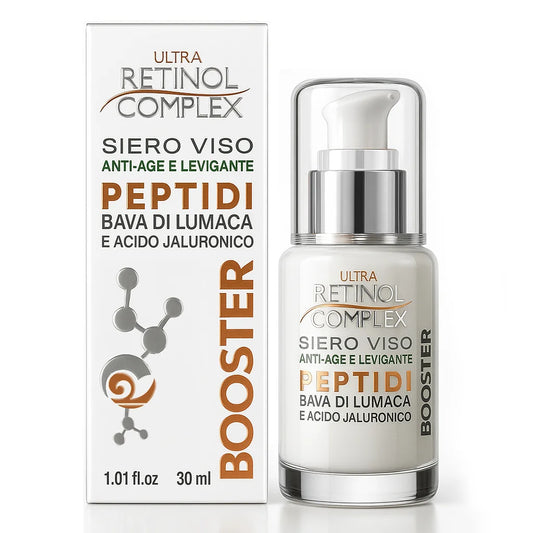 RETINOL COMPLEX SIERO VISO ANTI-AGE E LEVIGANTE PEPTIDI BAVA DI LUMACA E ACIDO JALURONICO