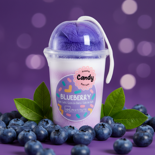 IDC INSTITUTE BARATTOLO SALI DA BAGNO E SPUGNA BLUEBERRY