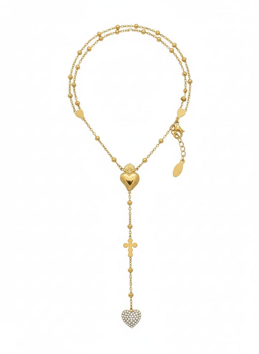 COLLANA CUORE CON CROCE