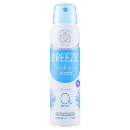 BREEZE FRESCHEZZA TALCATA 0% ALCOOL ZERO MACCHIE DEODORANTE SPRAY 150ML