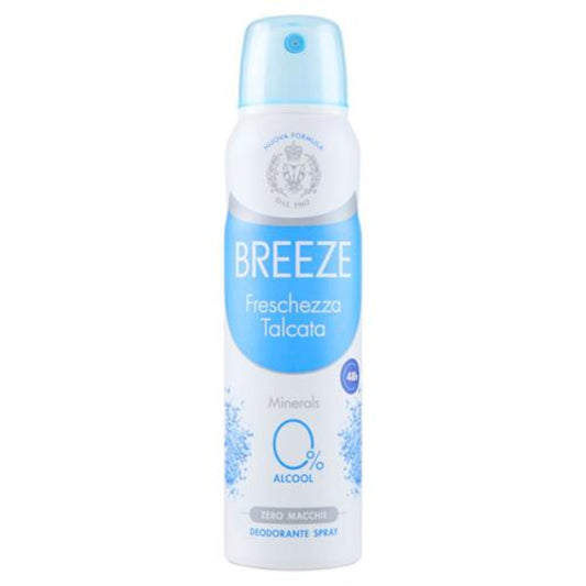 BREEZE FRESCHEZZA TALCATA 0% ALCOOL ZERO MACCHIE DEODORANTE SPRAY 150ML