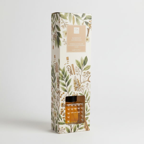 M HOME DIFFUSORE CON BASTONCINI DI COTONE SANDALO 120 ML