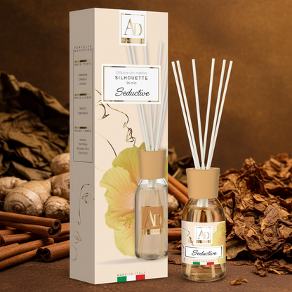 AD FRAGRANCE DIFFUSORE CON MIDOLLINI SEDUCTIVE CANNELA, ZENZERO, TABACCO 125 ML