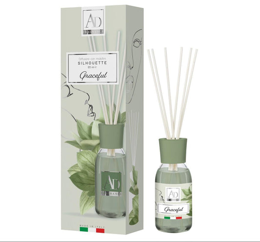 AD FRAGRANCE DIFFUSORE CON MIDOLLINI GRACEFUL POMPELMO, NOTE VERDI, AMBRA GRIGIA 125 ML