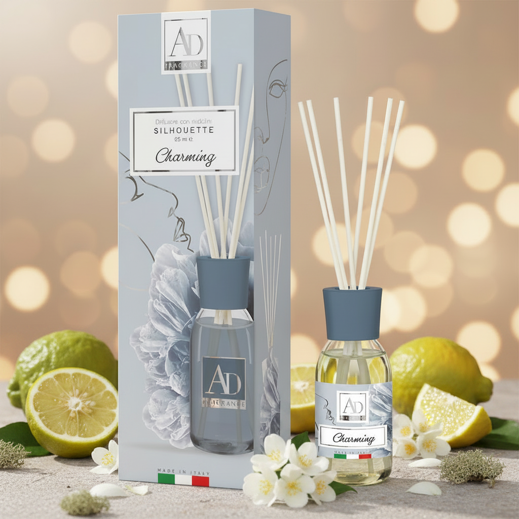 AD FRAGRANCE DIFFUSORE CON MIDOLLINI CHARMING BERGAMOTTO, GELSOMINO, MUSCHIO 125 ML