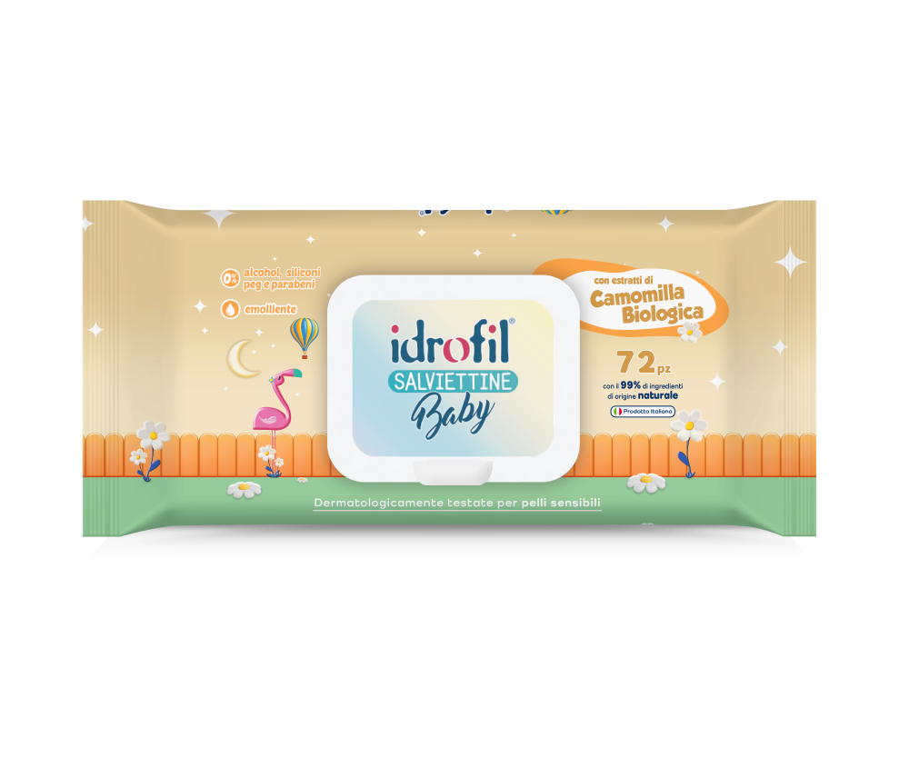 IDROFIL SALVIETTINE BABY CON ESTRATTI DI CAMOMILLA BIOLOGICA