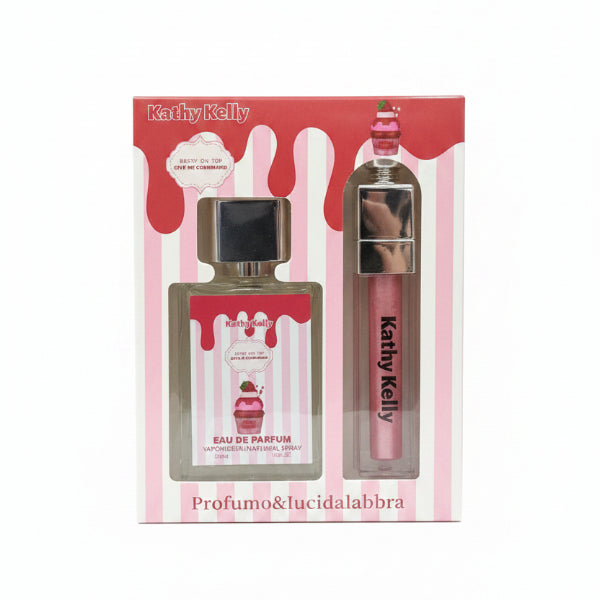 KATHY KELLY FRAGOLA SET PROFUMO & LUCIDALABBRA