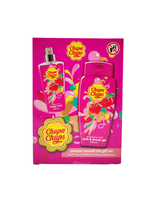CHUPA CHUPS CONFEZIONE PROFUMO, BAGNOSCHIUMA E SPUGNA ALLA FRAGOLA