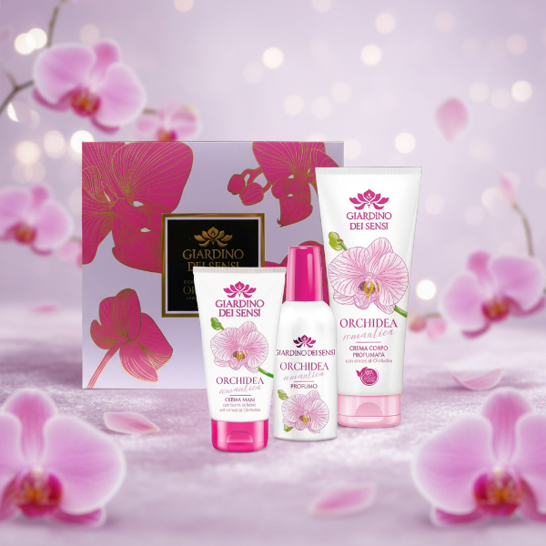GIARDINO DEI SENSI COFANETTO REGALO ORCHIDEA PROFUMO, CREMA CORPO, CREMA MANI