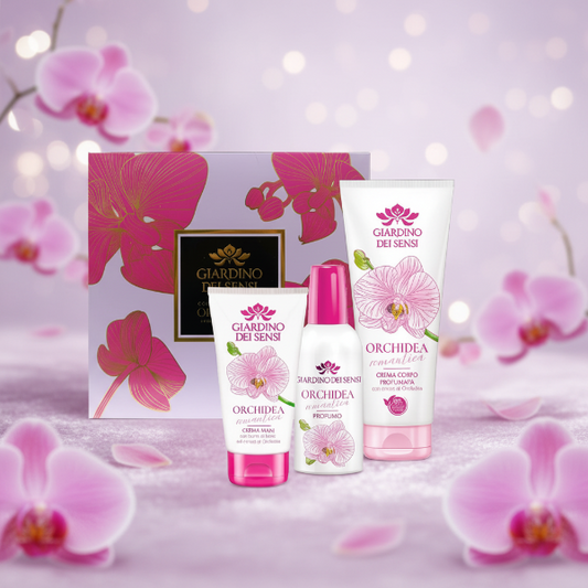 GIARDINO DEI SENSI COFANETTO REGALO ORCHIDEA PROFUMO, CREMA CORPO, CREMA MANI