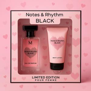 MONTAGE NOTES & RHYTHM BLACK CONFEZIONE REGALO CON PROFUMO E LOZIONE CORPO