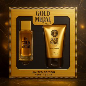 MONTAGE CONFEZIONE REGALO GOLD MEDAL CONTENENTE PROFUMO E GEL DOCCIA