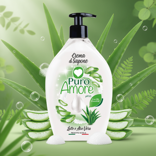 PURO AMORE CREMA DI SAPONE PH 5.5 LATTE E ALOE VERA 750ML