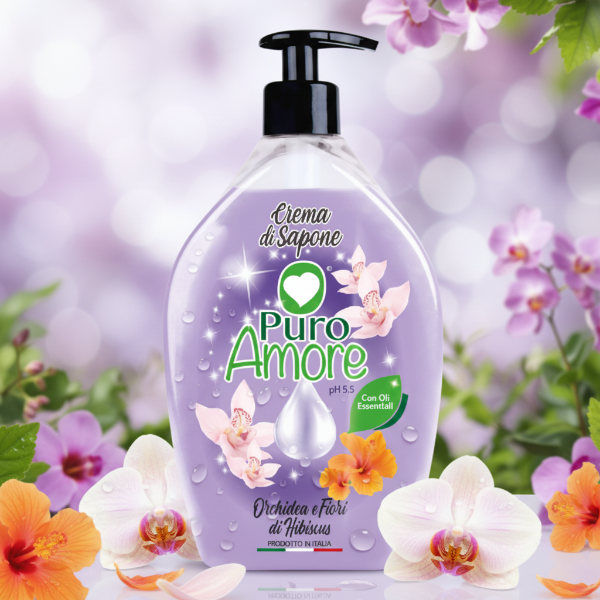 PURO AMORE CREMA DI SAPONE PH 5.5 ORCHIDEA E FIORI DI HIBISCUS 750ML
