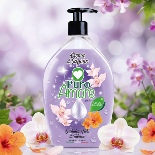 PURO AMORE CREMA DI SAPONE PH 5.5 ORCHIDEA E FIORI DI HIBISCUS 750ML
