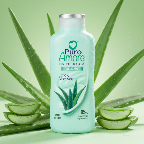 PURO AMORE BAGNODOCCIA DELICATO LATTE E ALOE VERA PH 5.5 650 ML