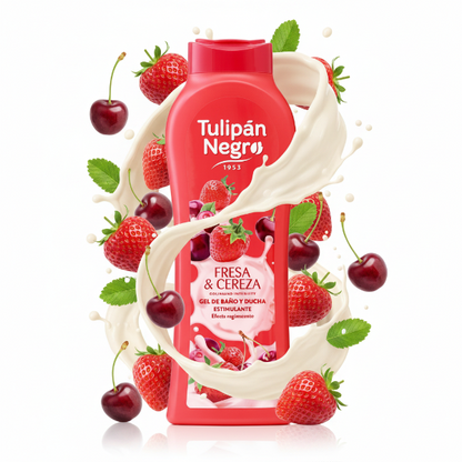 TULIPAN NEGRO BAGNOSCHIUMA FRESA E CEREZA 650 ML